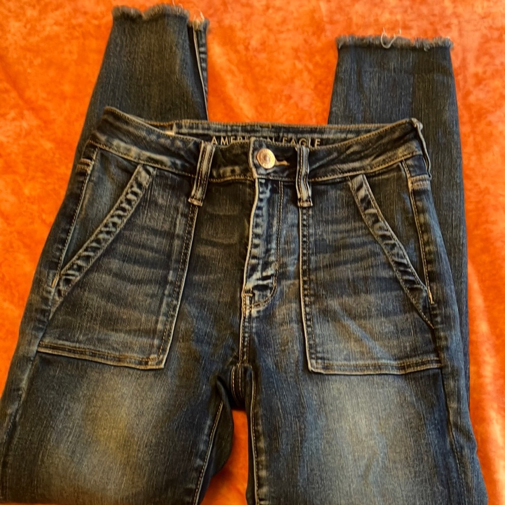 American Eagle high rise begging crop size 4